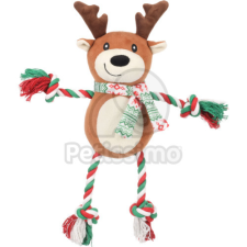  Flamingo karácsonyi plüssjáték kutyáknak - rénszarvas kötéllel 1 db játék kutyáknak