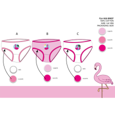  Flamingó kislány bugyi - 3 darabos pamut bugyi - 110-116