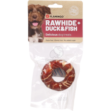  Flamingo R'Hide jutalomfalat gyűrű - kacsa, tőkehal 45 g - ∅ 7 cm jutalomfalat kutyáknak