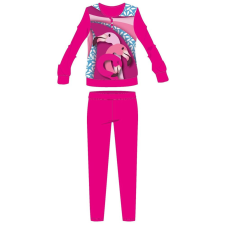 Flamingó téli pamut gyerek pizsama - interlock pizsama - virág mintával - pink - 110 gyerek hálóing, pizsama