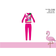  Flamingó vékony pamut gyerek pizsama - jersey pizsama - pink - 116