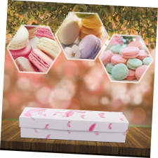 Flamingós fehér macaron doboz-10 darab sütés és főzés