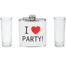  Flaska, 2 röviditalos pohár - I love Party felirattal konyhai eszköz