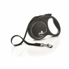 Flexi Black Design Szalagos Automata Póráz L 5m 50kg-ig Ezüst nyakörv, póráz, hám kutyáknak