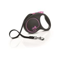 Flexi Black Design szalagos automata póráz L 5m 50kg-ig pink nyakörv, póráz, hám kutyáknak