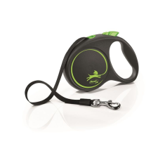 Flexi Black Design szalagos automata póráz L 5m 50kg-ig zöld nyakörv, póráz, hám kutyáknak