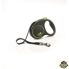 Flexi Black Design szalagos automata póráz S 5m 15kg-ig zöld nyakörv, póráz, hám kutyáknak
