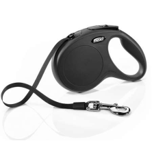 Flexi Classic szalagpóráz - M, 25 kg-ig, 5 m, fekete nyakörv, póráz, hám kutyáknak