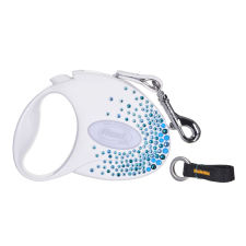 Flexi Glam Splash S/3m Csévélő szalagos kutyapóráz - Kék/Fehér (FL-2014) nyakörv, póráz, hám kutyáknak