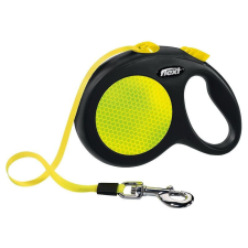Flexi neon szalagos automata póráz M 5m 20kg-ig sárga nyakörv, póráz, hám kutyáknak