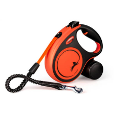 Flexi Xtreme "S" (black/orange) - szalagos automata póráz (5m) max:20kg nyakörv, póráz, hám kutyáknak