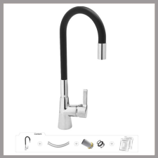 Flexibilis konyhai csaptelep - fekete TO-75705 csaptelep