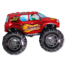 Flexmetal Monster truck fólia lufi - 60 cm, piros party kellék