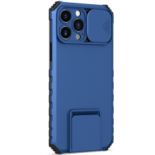 Flippy Defender iPhone 13 Stand telefontok, Flippy, Kék, Ütésálló, Csúszó kamera védelem tok és táska