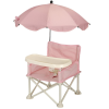 Flippy Etetőszék csecsemőknek és gyerekeknek, Flippy, kivehető tálca és huzat, többfunkciós, stabil, biztonsági öv, tárolókosár, rózsaszín, rózsaszín esernyővel, 6 hónapos kortól