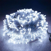 Flippy karácsonyi fényberendezés, jégcsap típusú fényfüggöny, 40 m, 960 hideg hatású fehér  LED izzóval, villanó fényjátékkal, tartozék akkumulátorral 6.5 m gumi burkolatú átlátszó vezetékkel