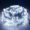 Flippy karácsonyi fényberendezés, jégcsap típusú fényfüggöny, 75 m, 1800 hideg hatású fehér  LED izzóval, villanó fényjátékkal, tartozék akkumulátorral 6.5 m gumi burkolatú átlátszó vezetékke