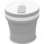 Flippy összehajtható szilikon utazópohár, 350 ml, szívószál mellékelve, 9 x 9,2 cm, szürke