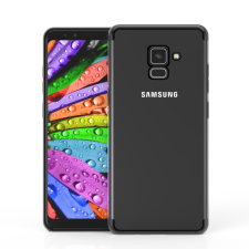 Flippy Samsung Galaxy A8 2018 átlátszó tok fekete szegéllyel tok és táska