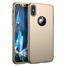 Flippy védőtok kompatibilis az Apple iPhone 7 teljes borítójú 360 Gold + védőfóliával tok és táska