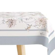 Floral virág mintás pamut asztalterítő, világoskék szegéllyel, 140 x 180 cm party kellék