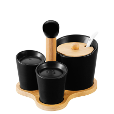 FLORINA Adria fűszertartó szett, fekete, fekete konyhai eszköz