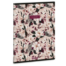 Flowery Pink virágos kockás füzet A5 - 40 lapos füzet