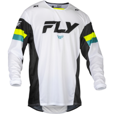 Fly RACING Kinetic Prix Mez - Fehér/Fekete/Kiemelten Látható motocross mez