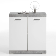FMD fehér-beton színű komód 2 ajtóval 80 x 34,9 x 89,9 cm (428702) bútor