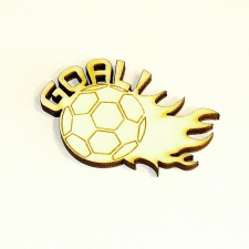 Focilabda 'goal' felirattal. Mérete: 4,2x3 cm dekorációs kellék