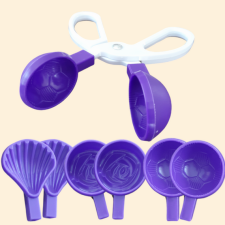  Focilabda, kagyló és rózsa alakú, sütinyalóka készítő csipesz sütés és főzés