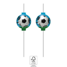 Focis Focis Soccer Fans papír szívószál, 4 db-os szett FSC party kellék