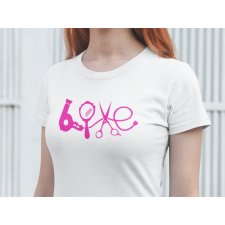  Fodrászoknak love feliratos fehér póló egyedi ajándék