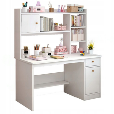 Fodym Számítógépes asztal, fehér, loft, laptop alatt, modern skandináv 7 polcok íróasztal