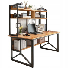 Fodym Számítógépes íróasztal sötét bükk laptophoz loft játékhoz modern 120 cm íróasztal