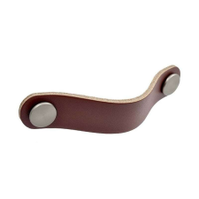  Fogantyú bőr 138x25x10mm barna/ni-szatén bútor