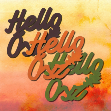Föld "Hello Ősz" felirat színes 7,5x8,5cm 3db/csomag dekorációs kellék