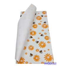  Fólia ív 57x56cm 20db/csomag Méhecske mintás - Narancs virágos dekorációs kellék