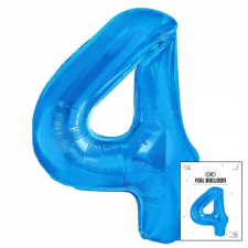 fólia léggömb 4-es számú kék születésnapi bulira 40cm party kellék