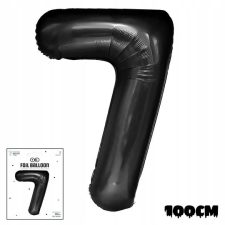  fólia léggömb 7-es számú fekete születésnapi parti fogadásra 100cm party kellék