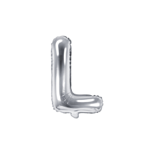  Fólia léggömb betű &#039;&#039;L&#039;&#039;, 35cm, ezüst party kellék