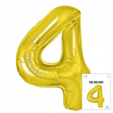 Fólia léggömb DIGITÁLIS DIGITÁLIS 4 ARANY SZÜLETÉSNAPI PARTY FELELŐSSÉG 40cm party kellék