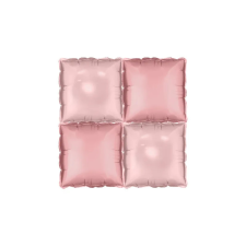 Fólia léggömb háttér kétoldalas Rózsaszín négyzet - 35 x 35 cm (4 db) party kellék