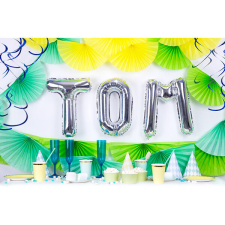  Fólia léggömb, &quot;T&quot; betű, ezüst, 35 cm party kellék