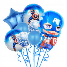 Fólia léggömbök készlete AVENGERS CAPTAIN AMERICA SZÜLETÉSNAPI DÍSZÍTÉS party kellék