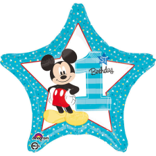  Fólia lufi, 18&quot;/45cm, csillag, Mickey , 1. születésnapra party kellék
