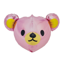  Fólia lufi – Babaváró – Rózsaszín maci fej party kellék