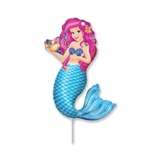  Fólia lufi, miniforma, sellő kagylóval, 38 cm party kellék