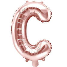  Fólia lufi S DEPOT®, rózsaszín arany, C betű alakú, 40 cm party kellék