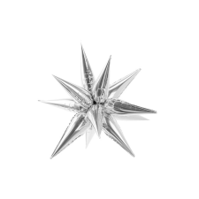  Fólia lufi Star 3D, 70cm, ezüst party kellék